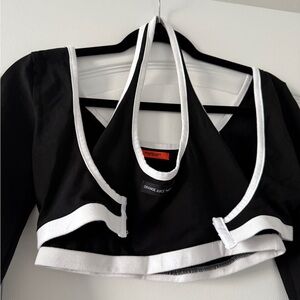 Chic Black and White Crop Top